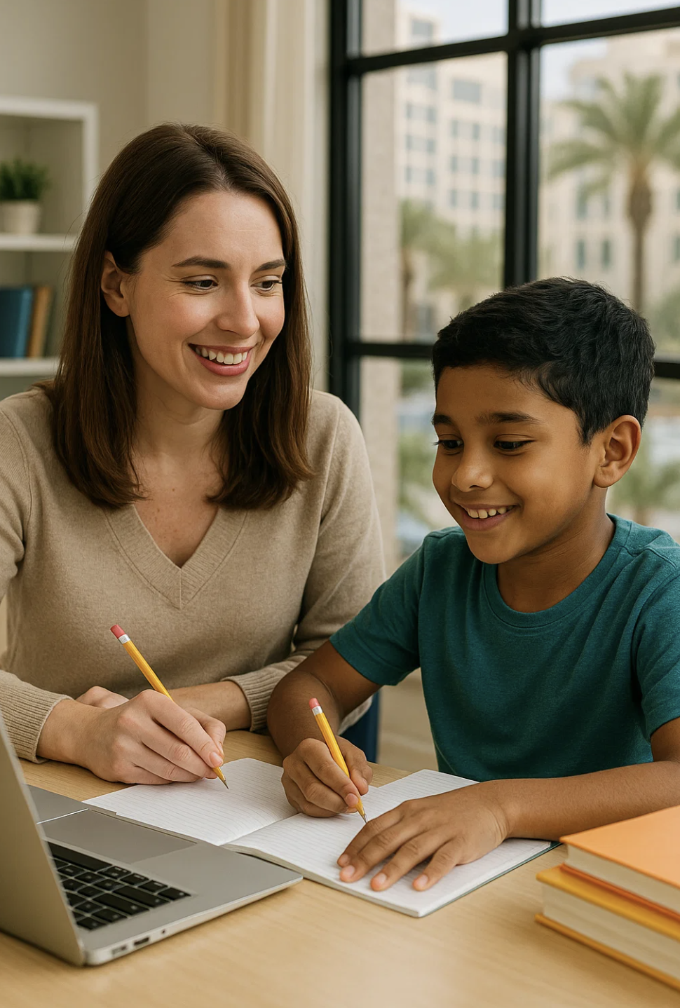 Tutor helping student